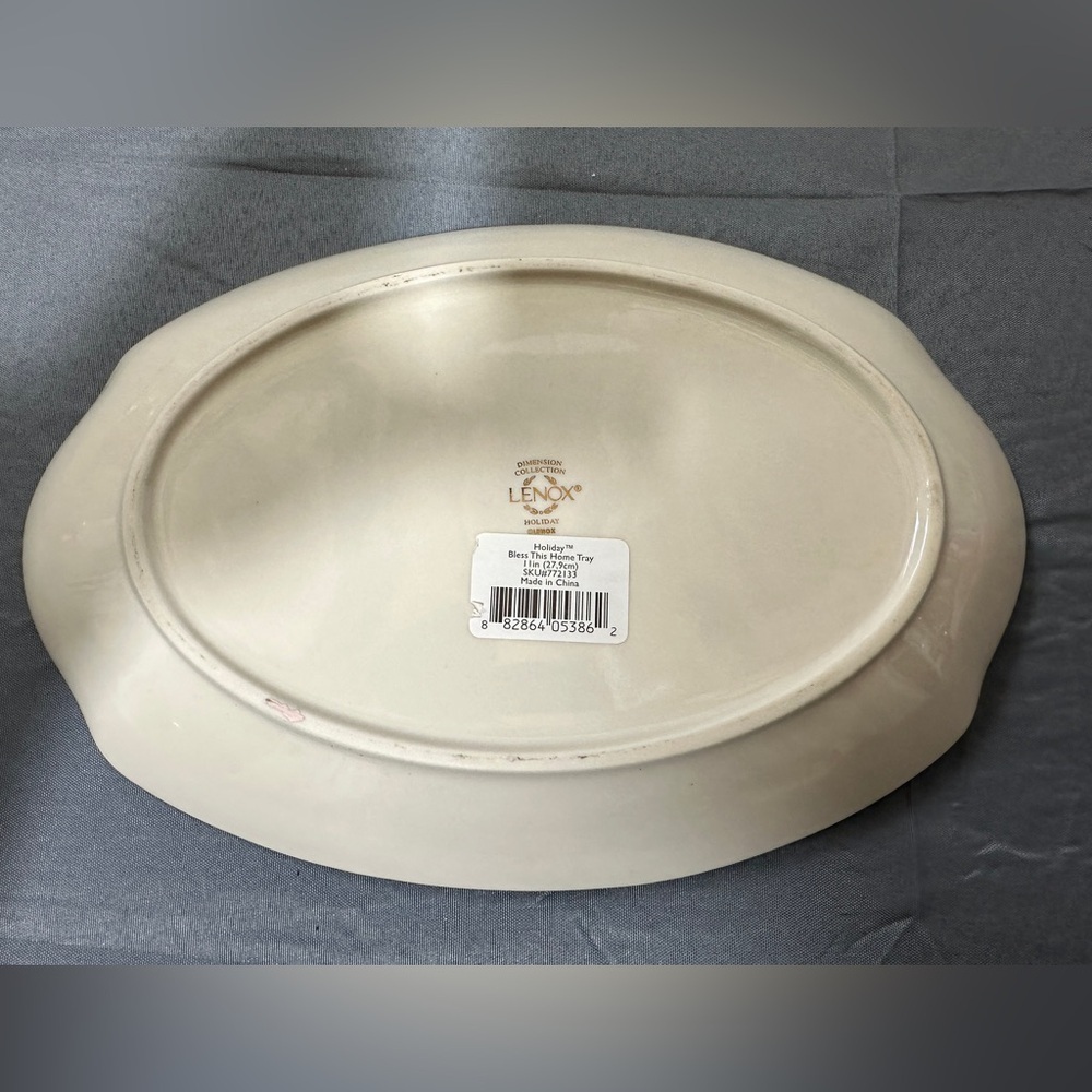 Lenox Holiday”Bless This Home” Oval Serving Platter - Picture 2 of 4